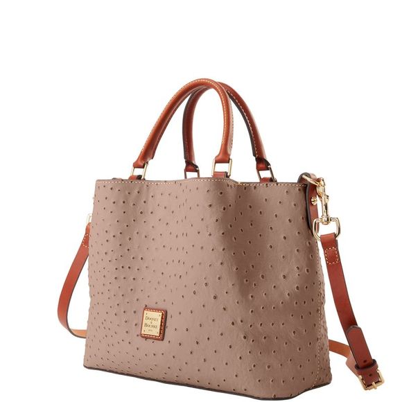 Dooney & Bourke Ostrich Barlow Bag - Light Taupe - Picture 2 of 4